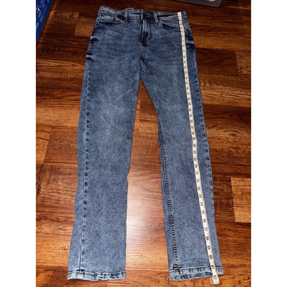 Kenneth Cole New York Mens Casual Tapered Acid Wash Blue Denim Jeans 32x30